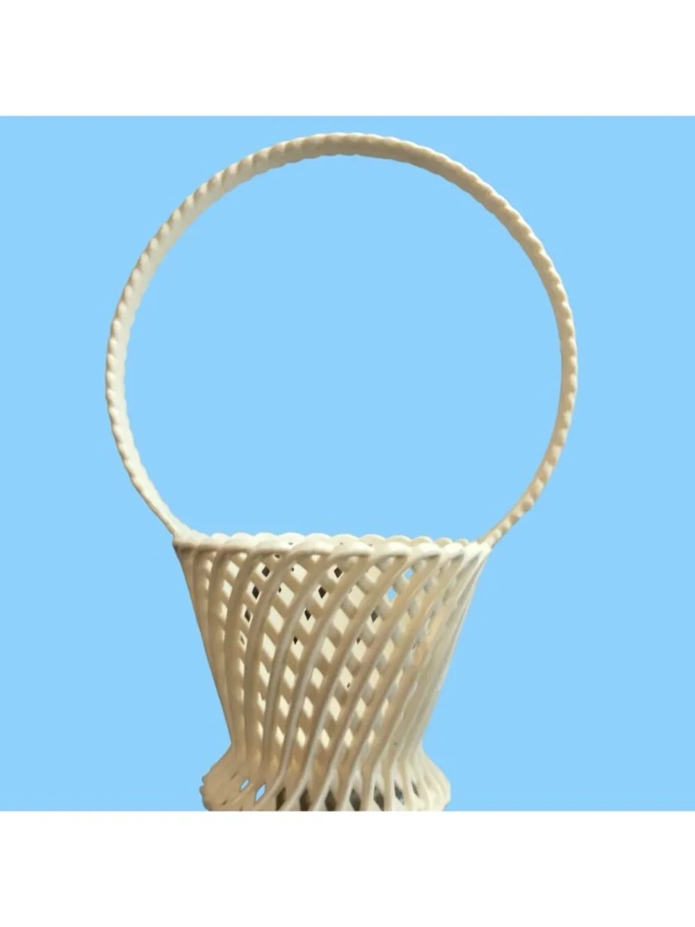 Emsa White Basket Vintage Easter Farmhouse Country Cottage Planter WGermany